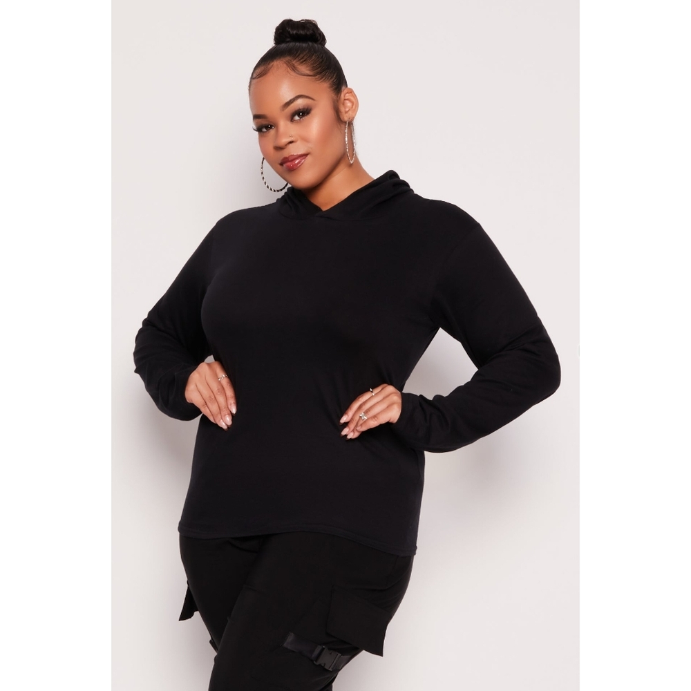 Black Hoodie Top